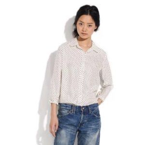 Alexa Chung Madewell Polka Dot 100% Silk Blouse XS